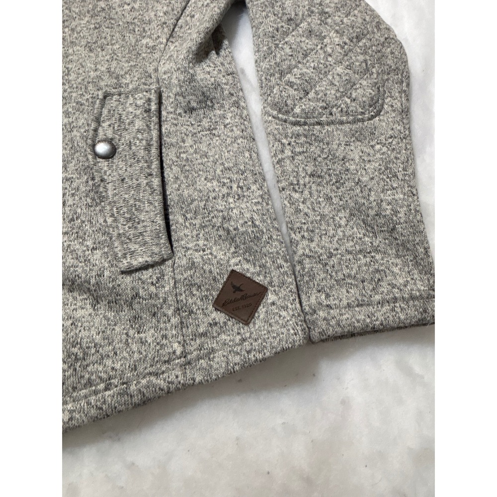 Eddie Bauer Womens Heathered Gray Fleece Lined‎ Hooded Jacket Full Zip Size L - Picture 5 of 10